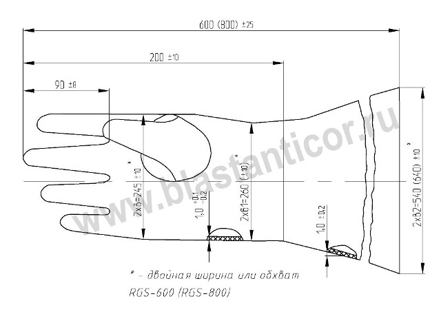 Перчатки камерные RGS размеры